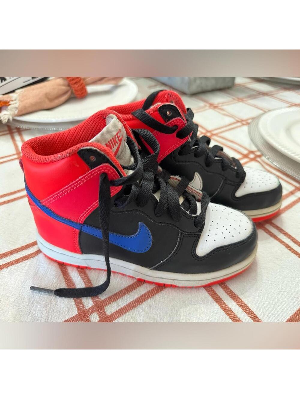 Nike Kids Sz 12C Toddler Dunk High "Knicks" sneakers Game Royal/Black Leather